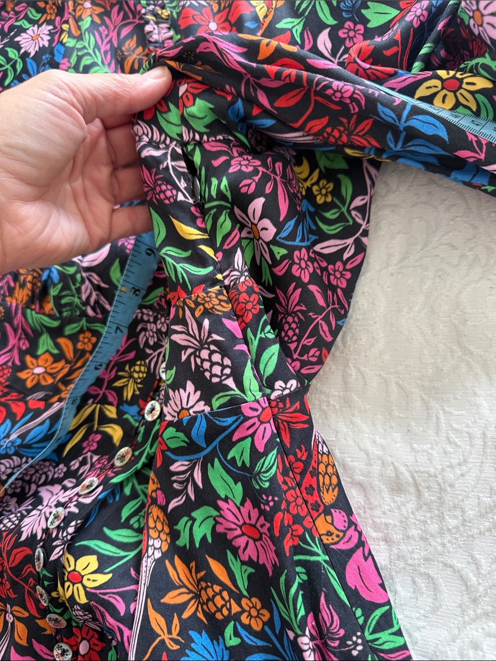Floral Button-Front Midi Dress in Multicolor - Picture 14 of 14
